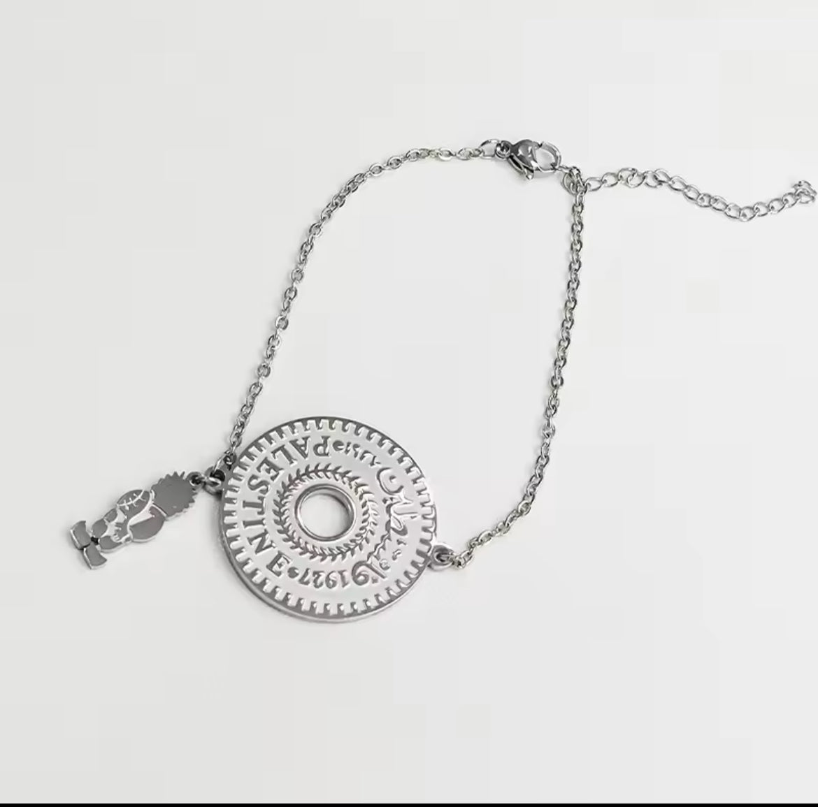 Palestine coin and handala charm