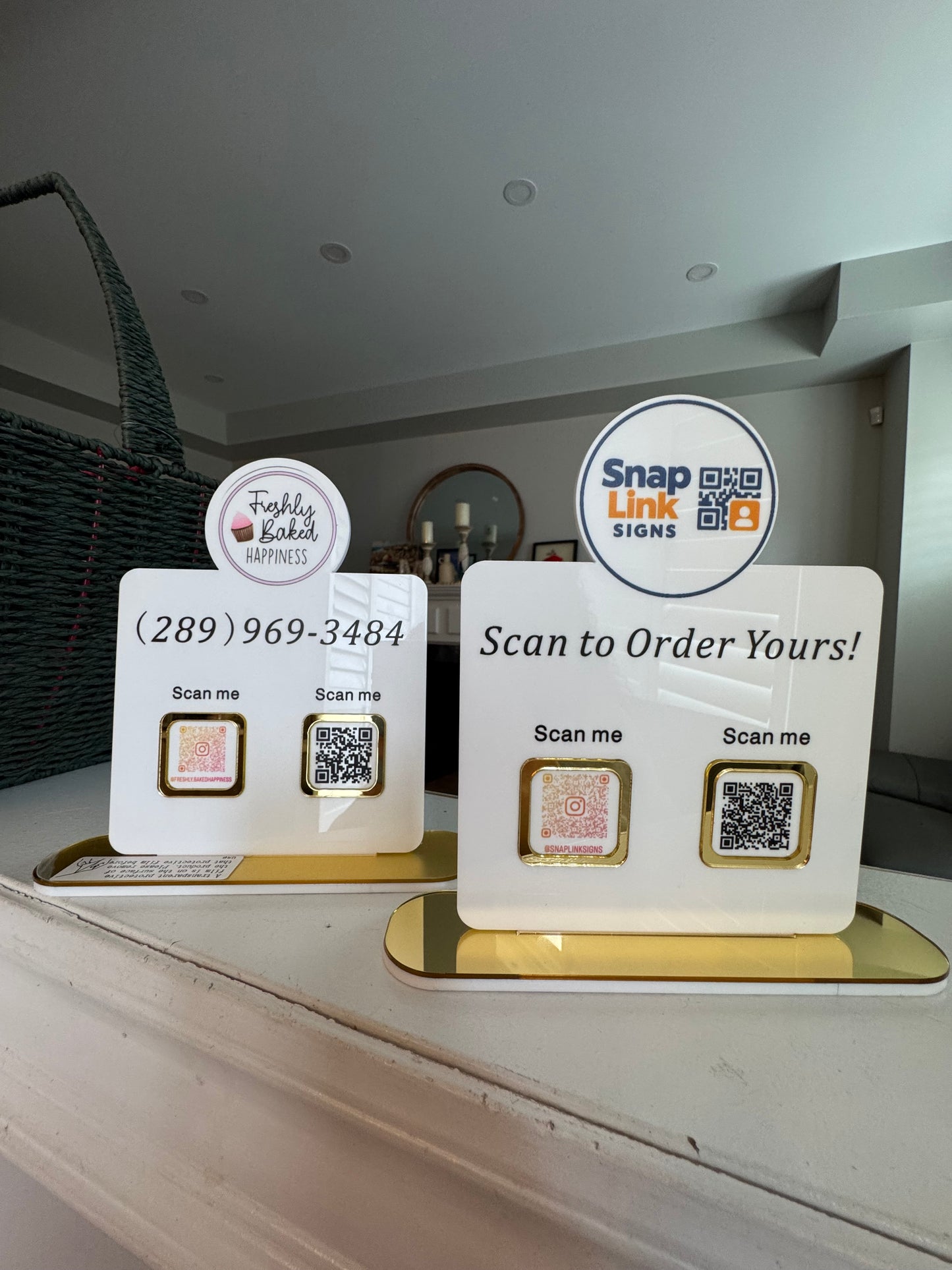 QR code sign with clear logo