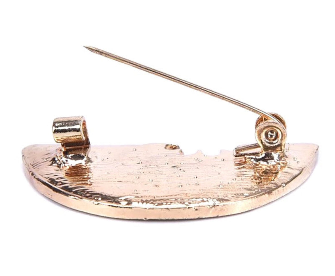 Crystal studied watermelon, brooch pin