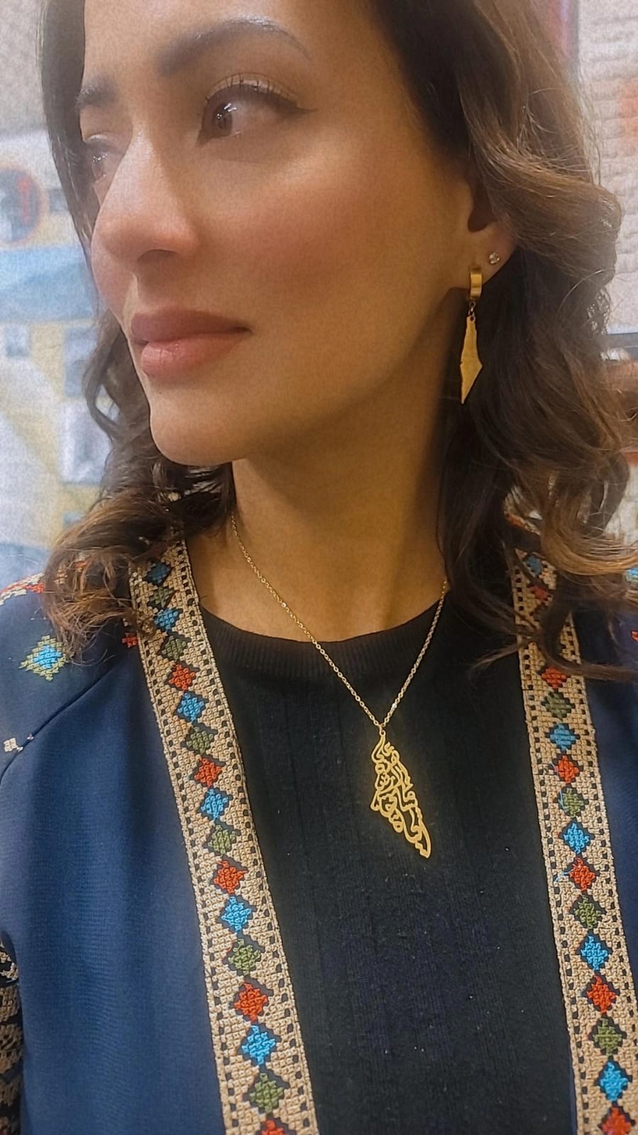 Palestine map drop earrings