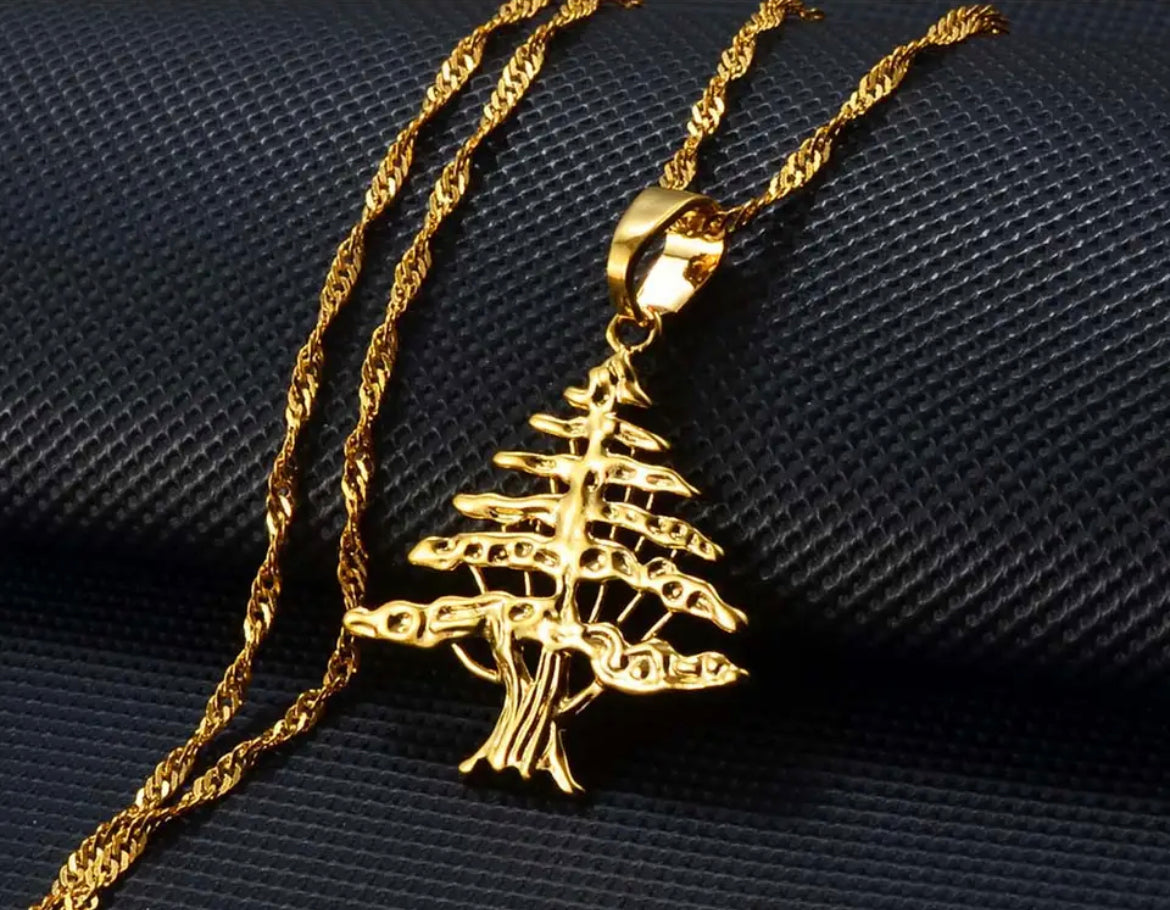 Lebanese cedar tree necklace 