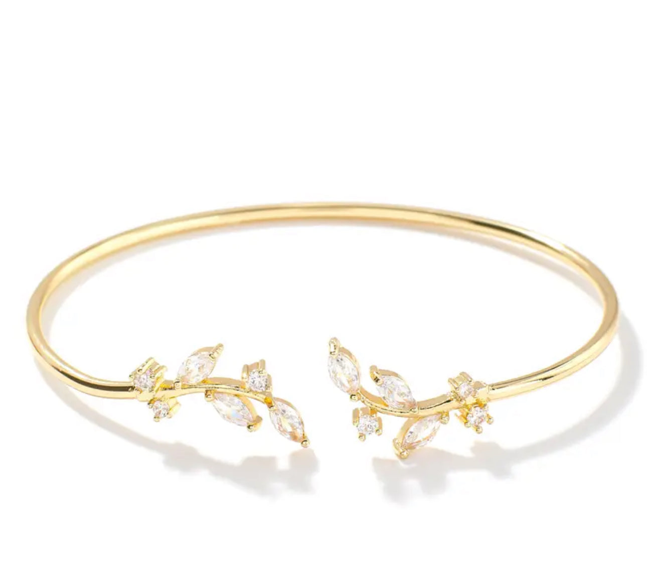 Emerald Olive Leaf Bangle – A Symbol of Peace and Timeless Elegance
