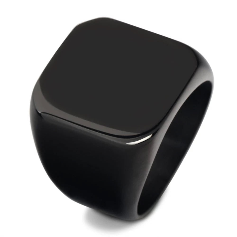 Square custom logo rings