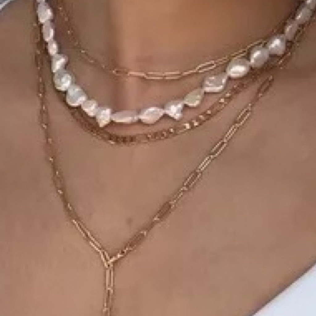 Paper clip necklace 18k gold