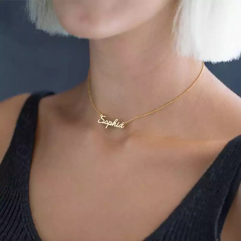 925 sterling silver name necklace in English or Arabic