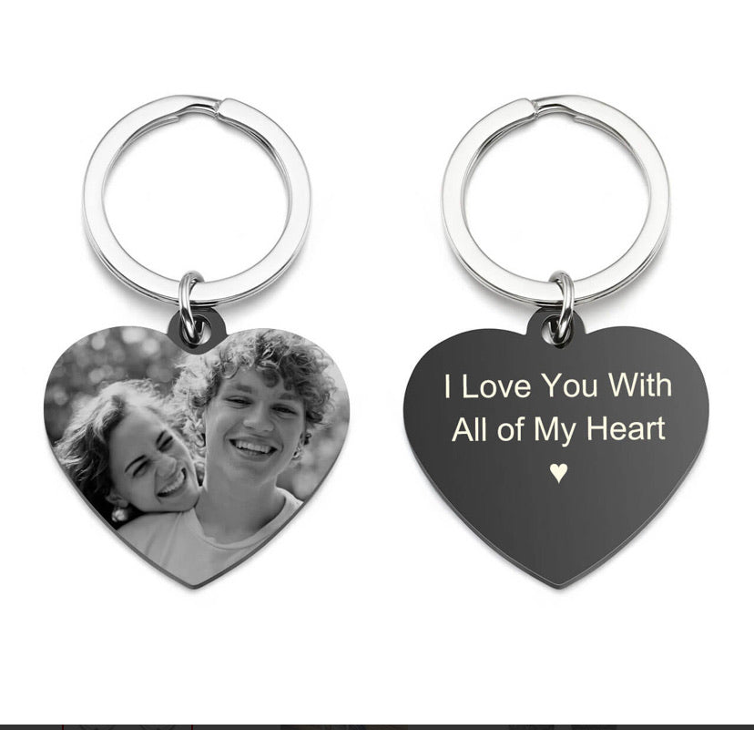 Custom photo keychain with engraving