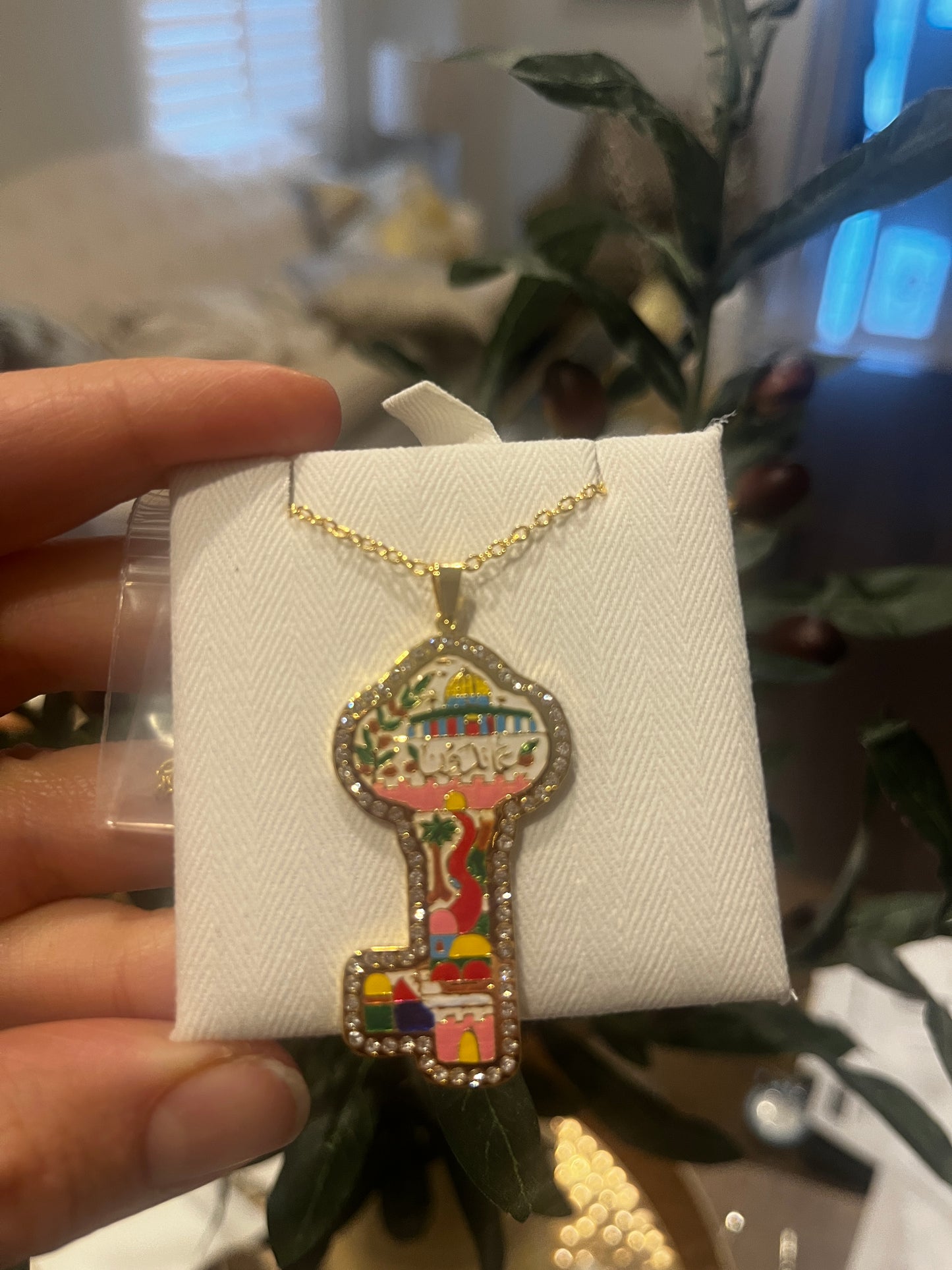 Palestine map Palestine key necklace