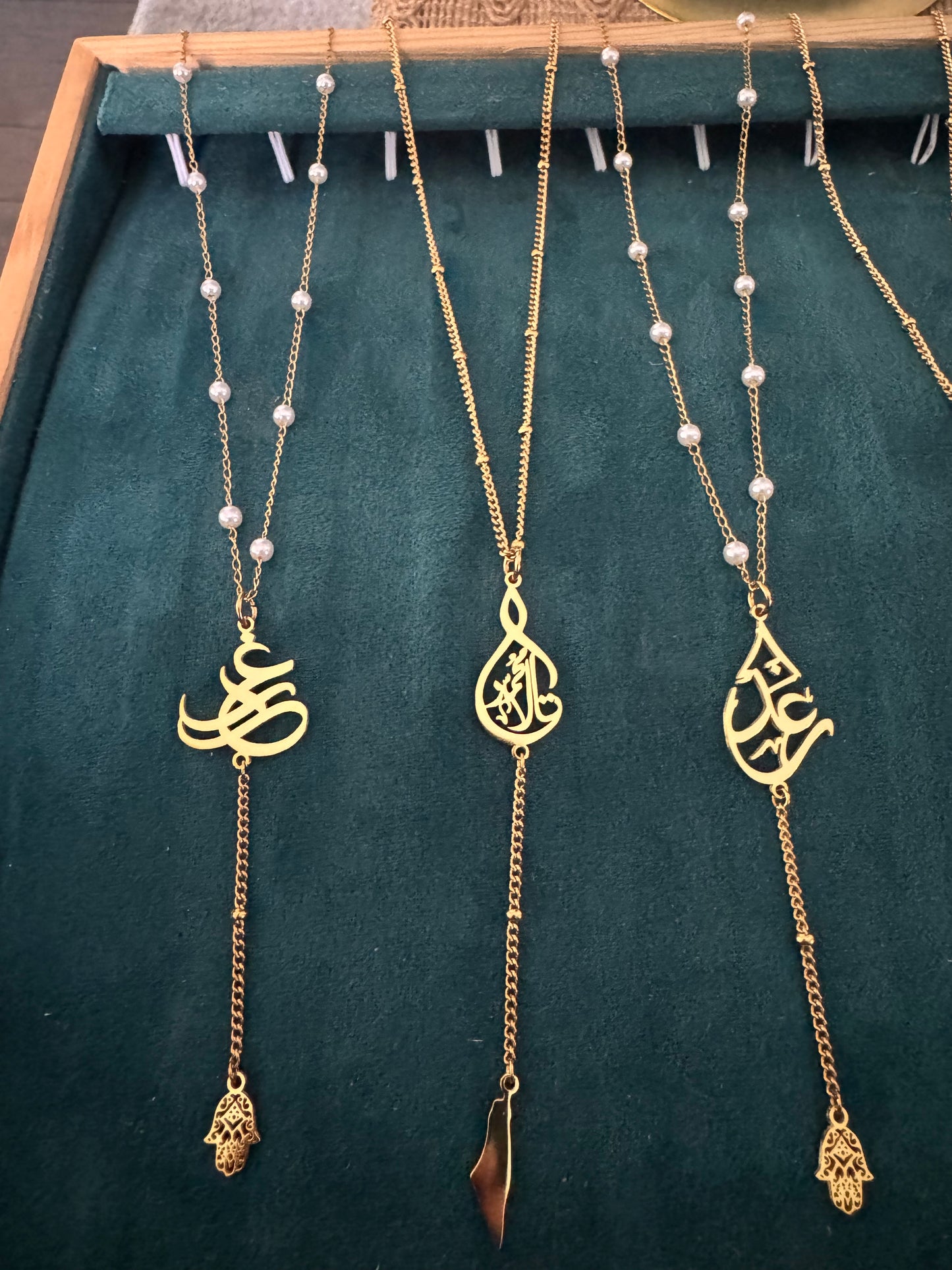 Rosary style custom Arabic Caligraphy necklace