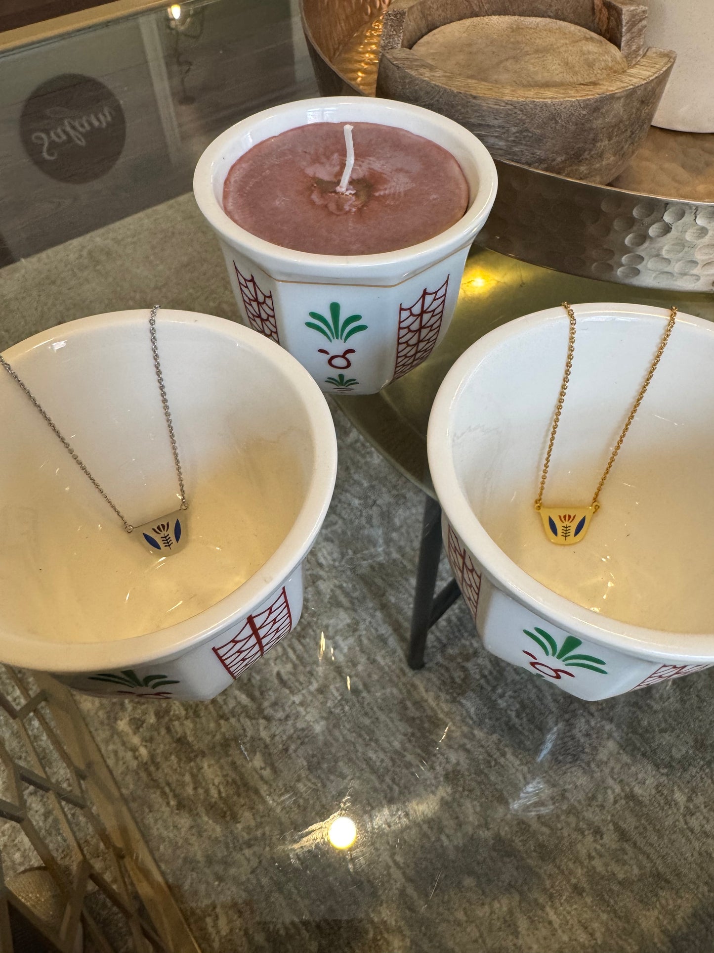 Arabic coffee cup necklace
