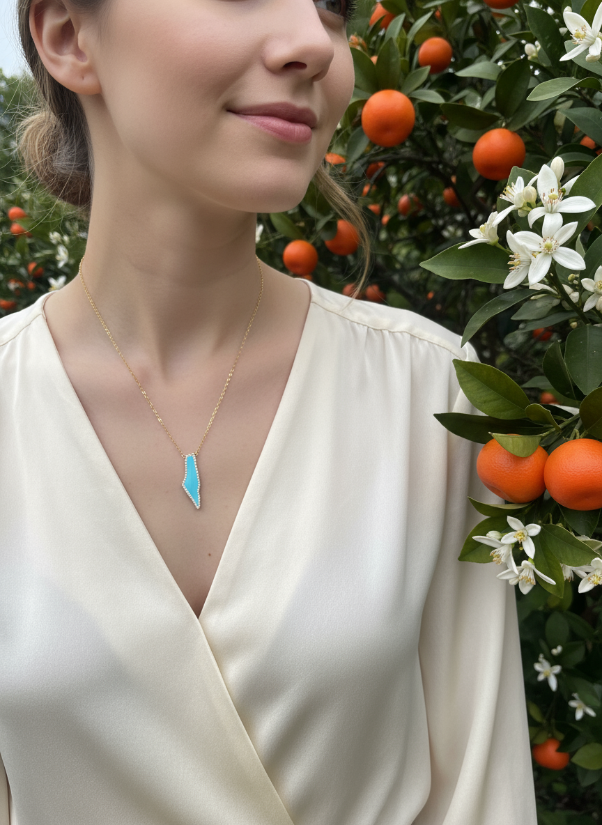 From the river to the sea Palestine map pendant.