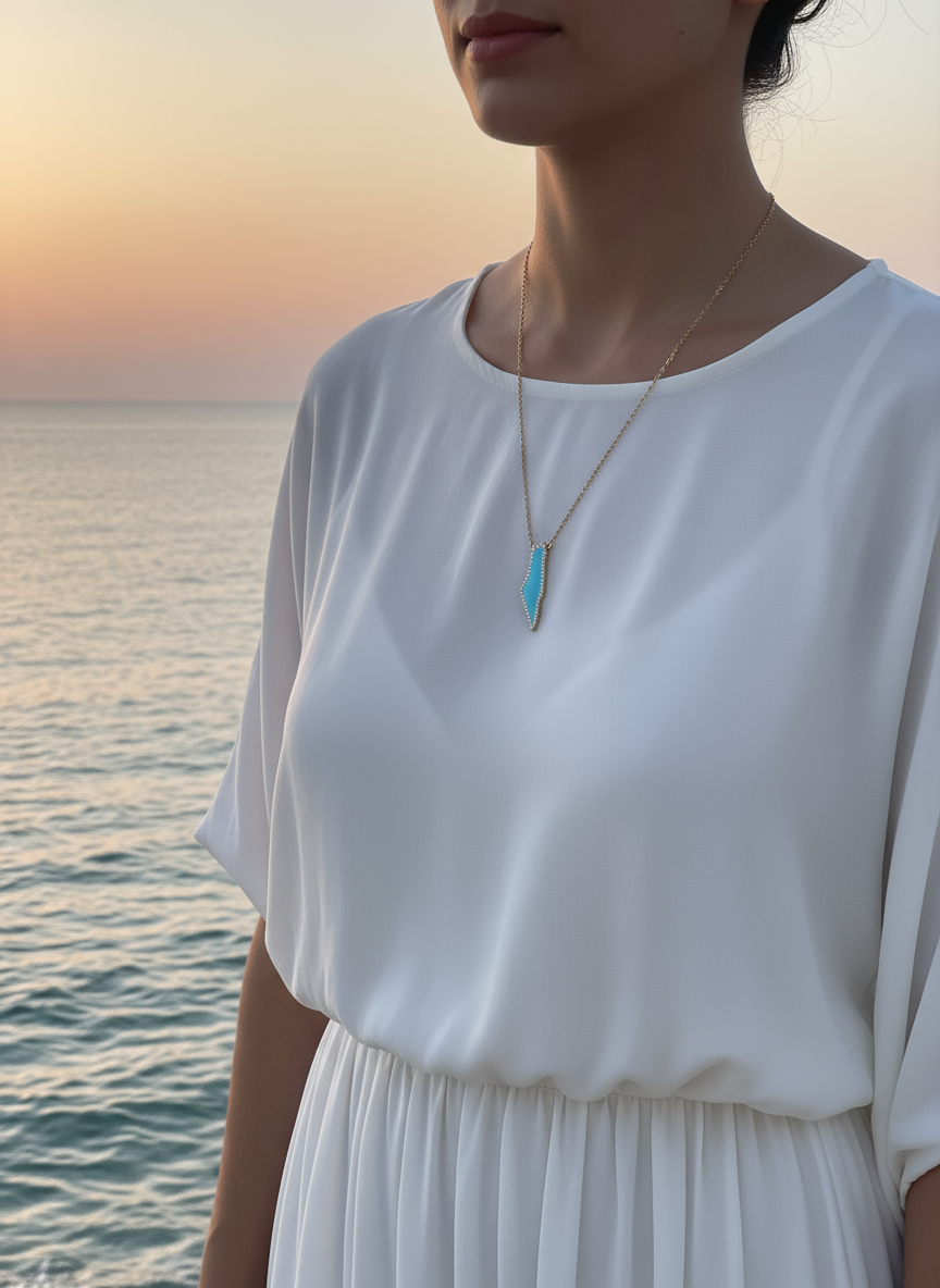 From the river to the sea Palestine map pendant.
