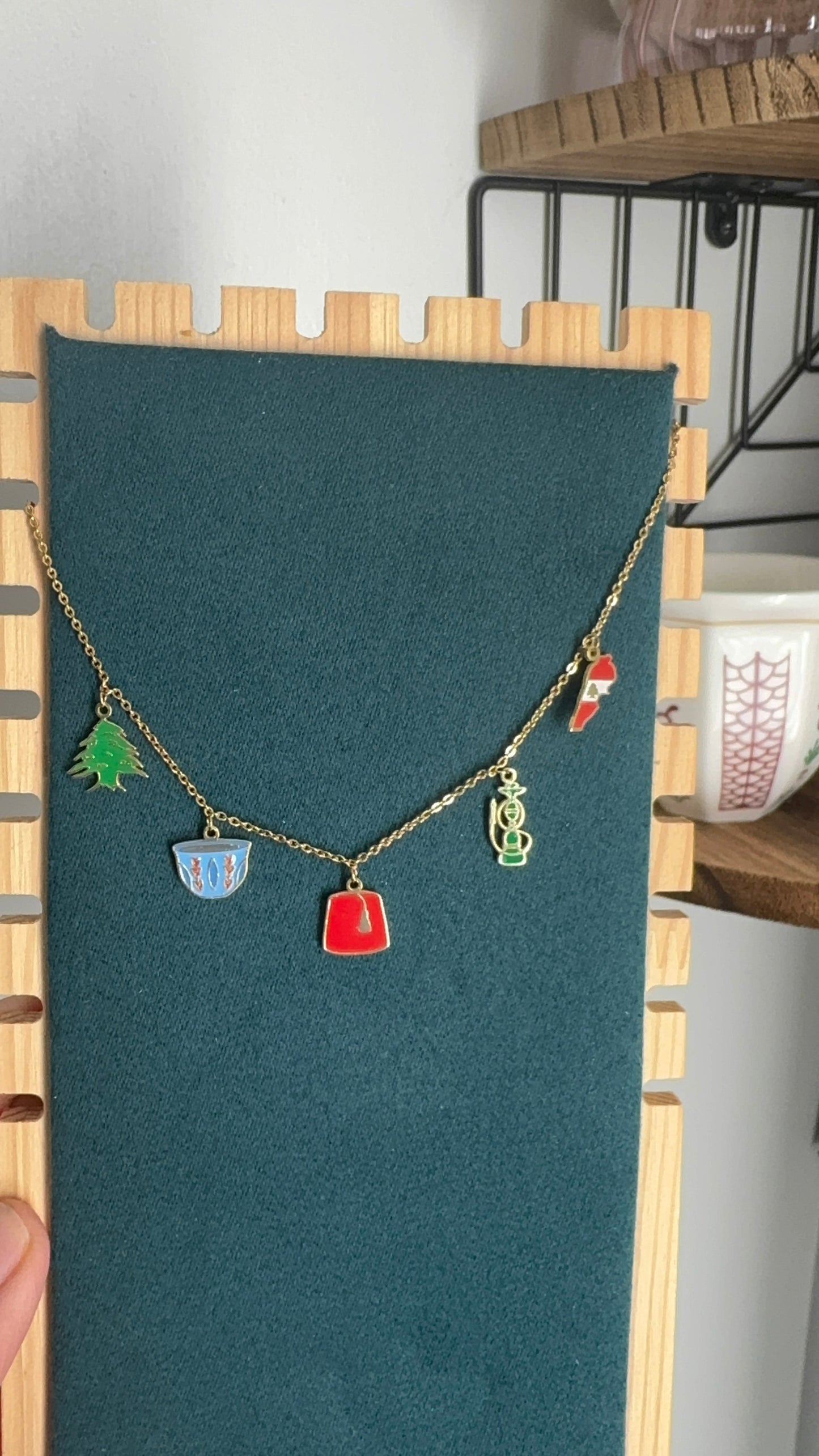 Lebanon 5 charm necklace
