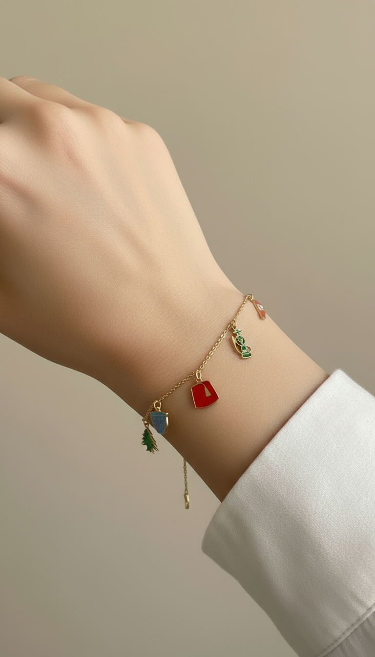 Lebanon 5 charm necklace