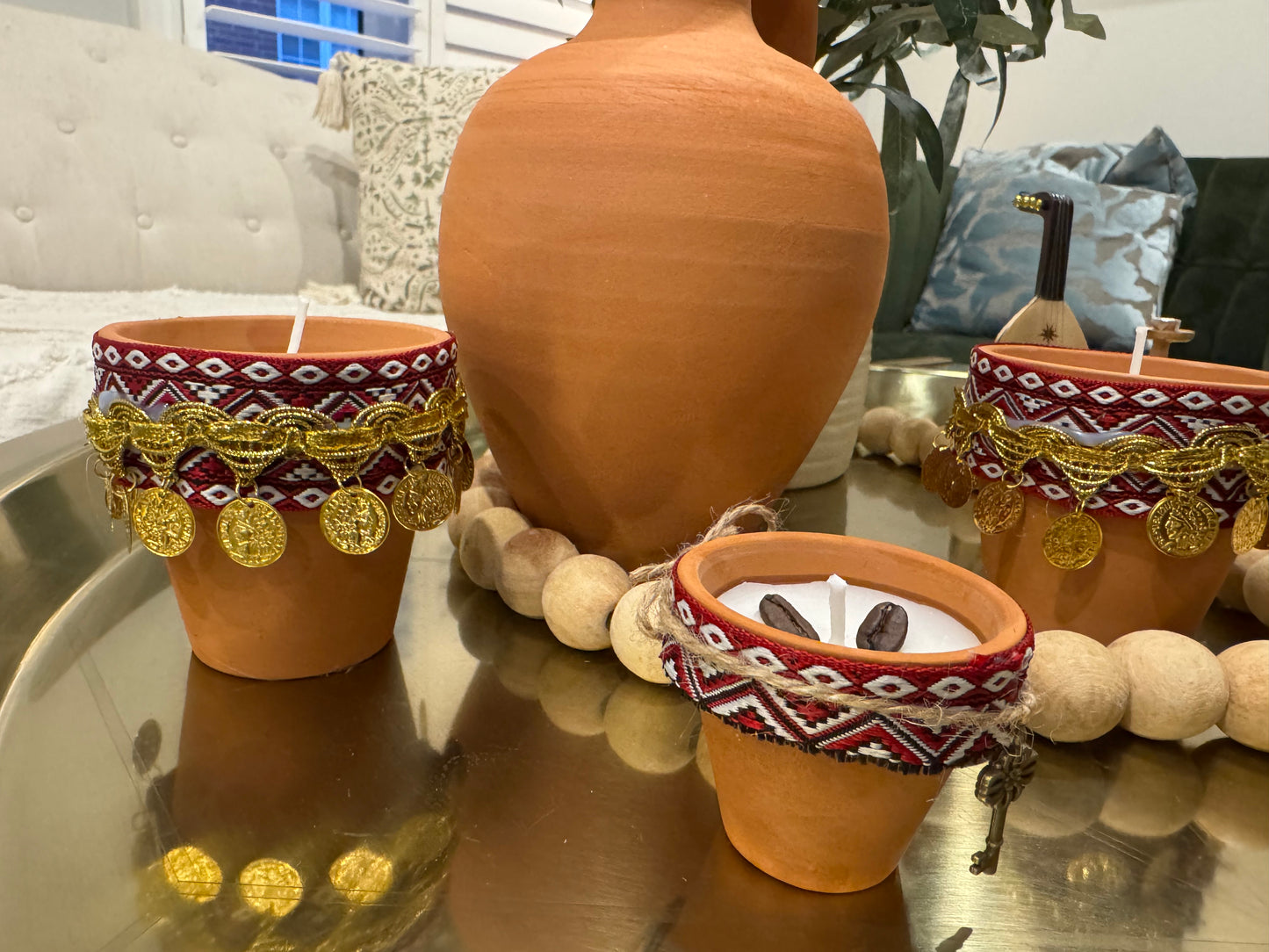 Coffee scented Arabic candles