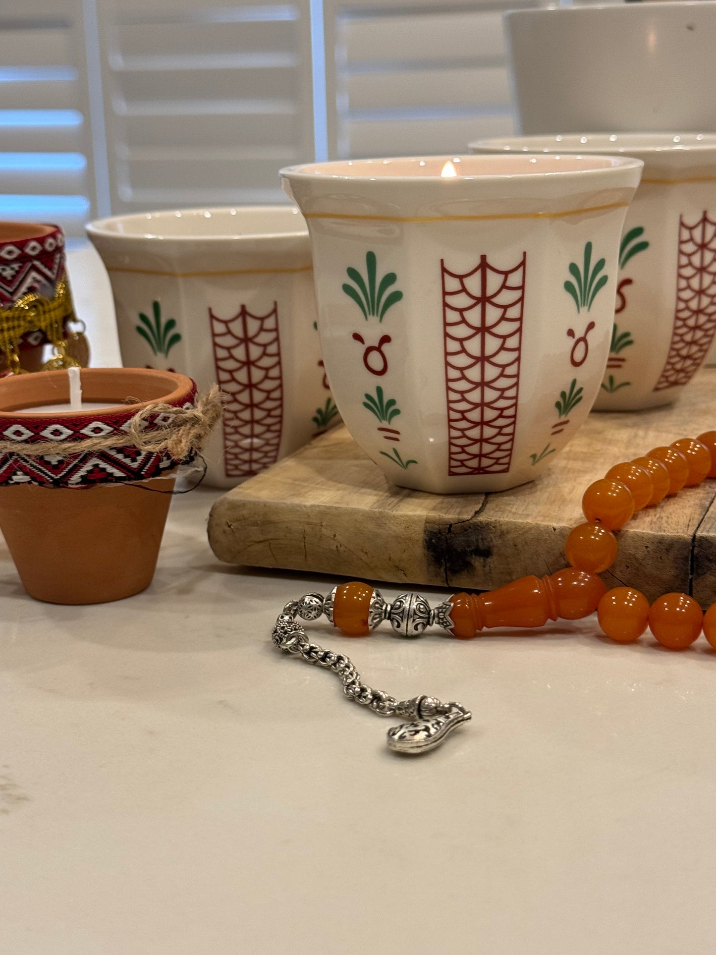 Arabic coffee cup coffee chocolate candle