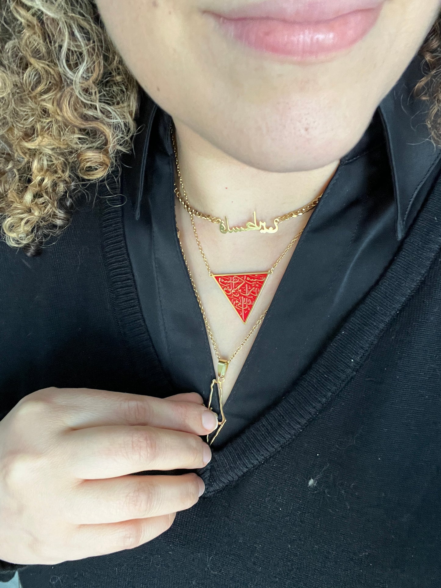 Palestinian Necklace – Red Triangle Resistance Pendant | Heritage & Freedom Jewelry