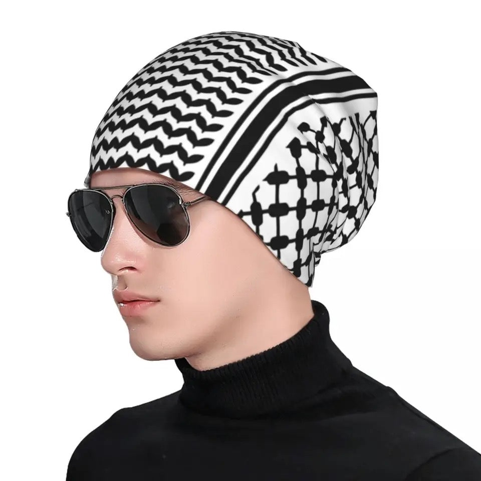 Palestine kufiya beanie hat