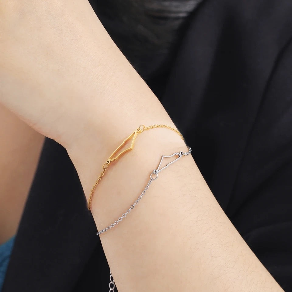 Palestine map bracelet