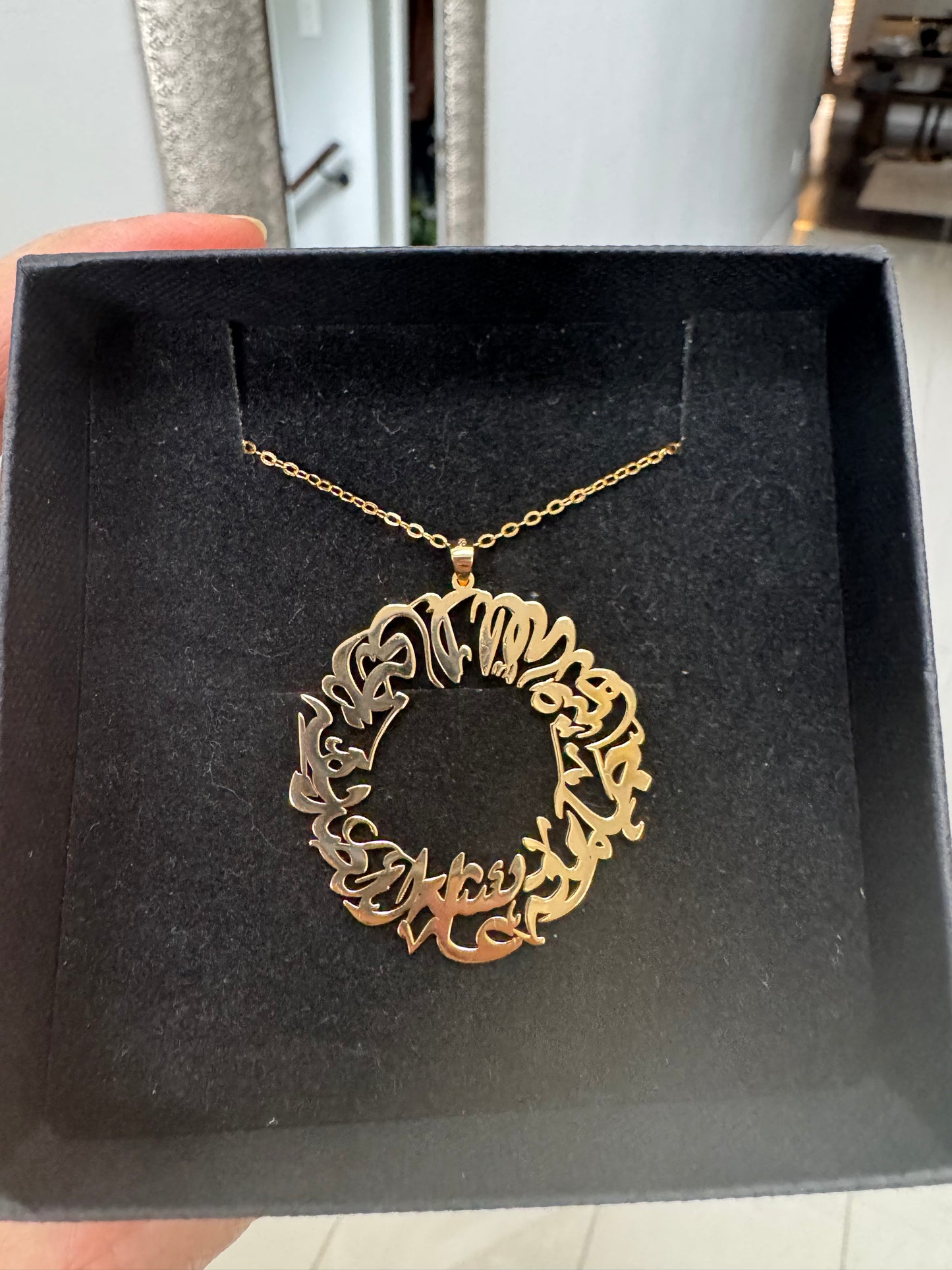Custom wreath style arabic Caligraphy pendant