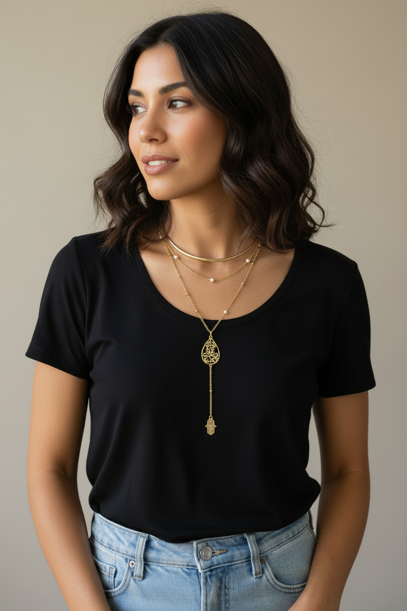 Rosary style custom Arabic Caligraphy necklace