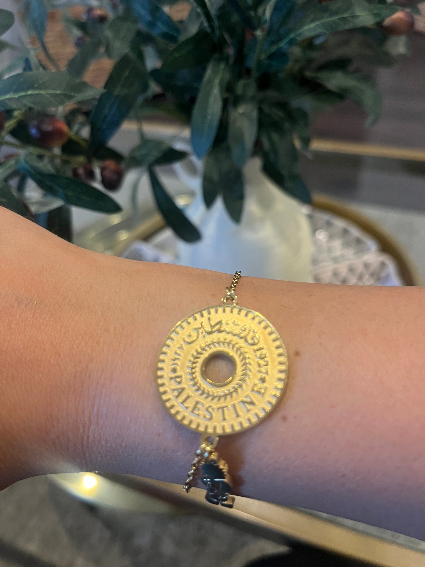 Palestine coin and handala charm