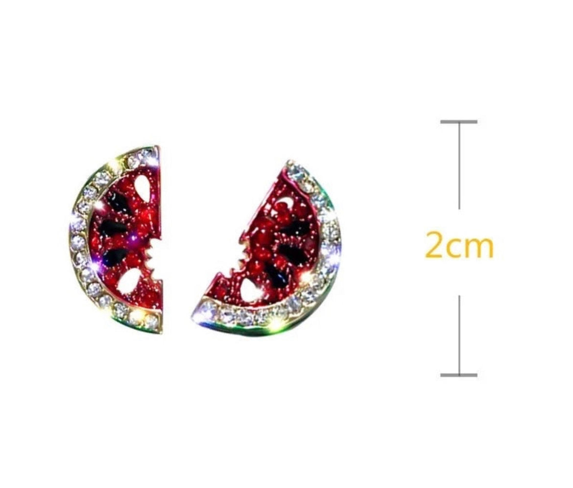 Water melon studded earrings