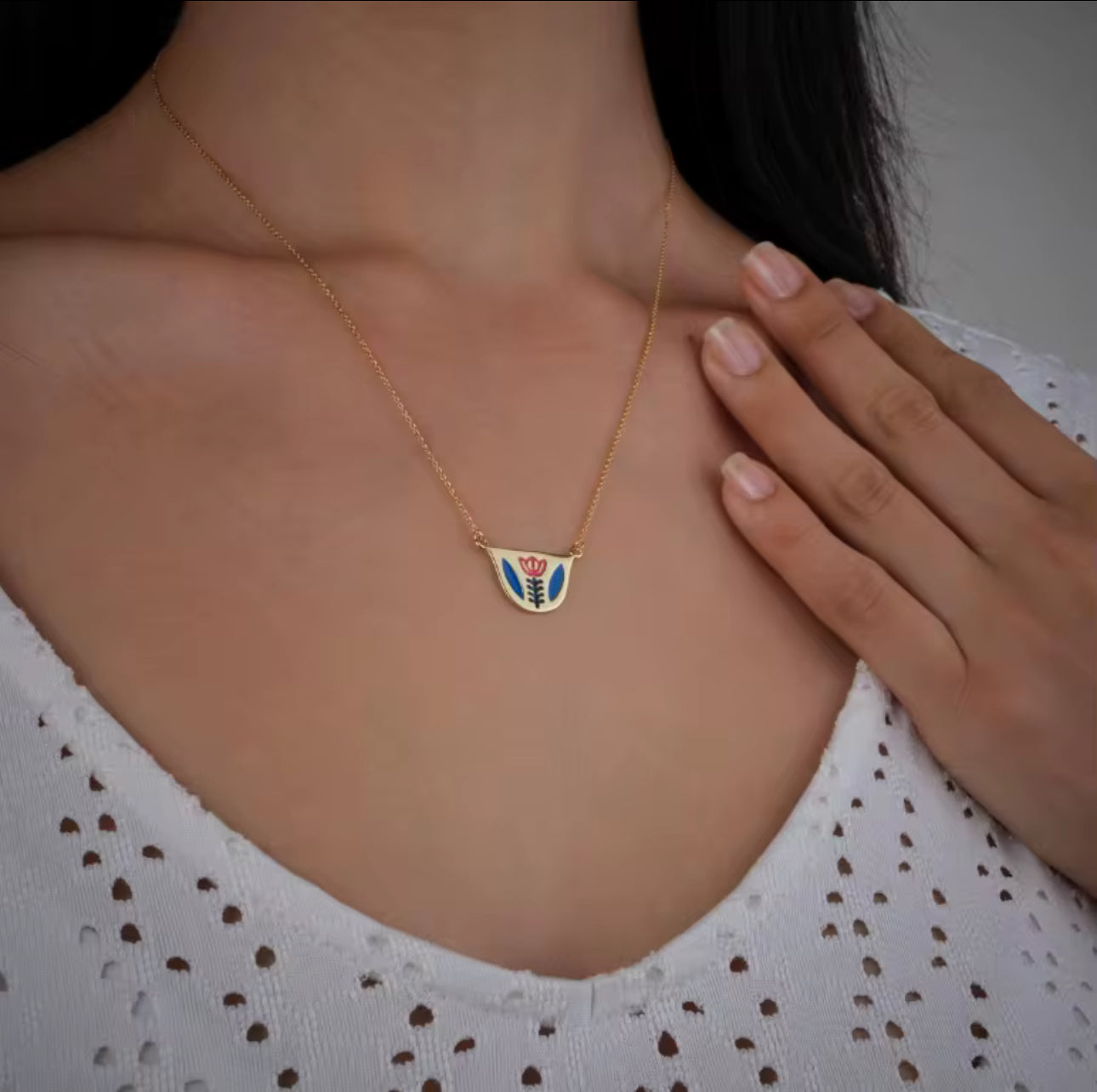Arabic coffee cup necklace