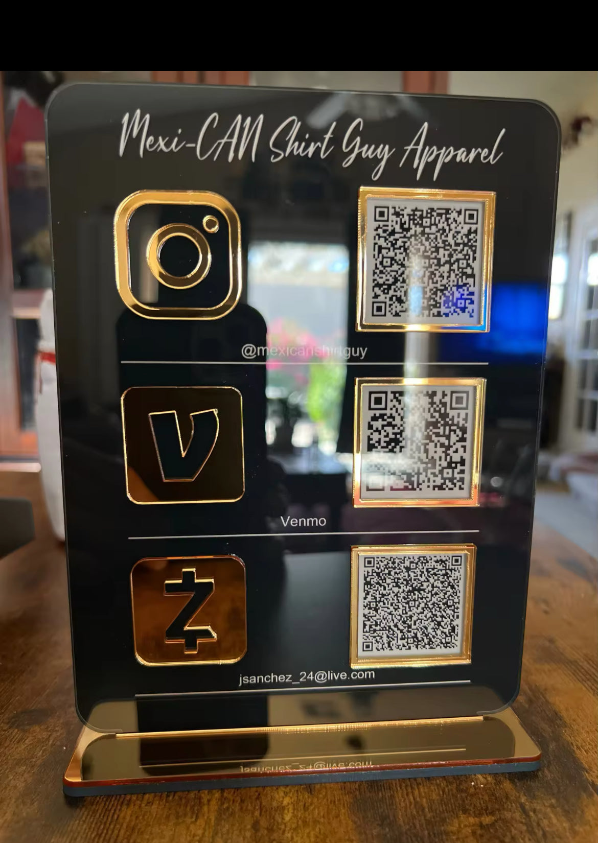 Social media QR code acrylic sign
