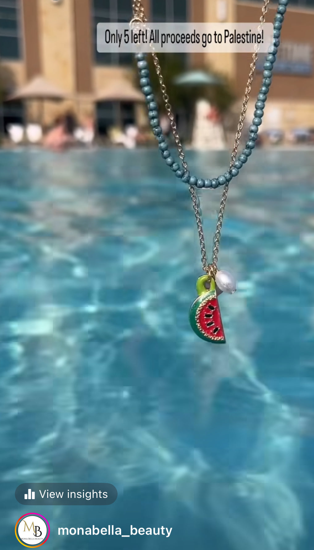 Watermelon double chain with charms