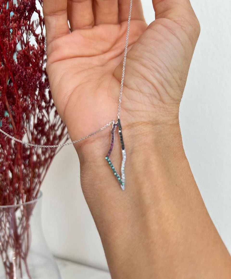 Crystal studded Palestinian map
