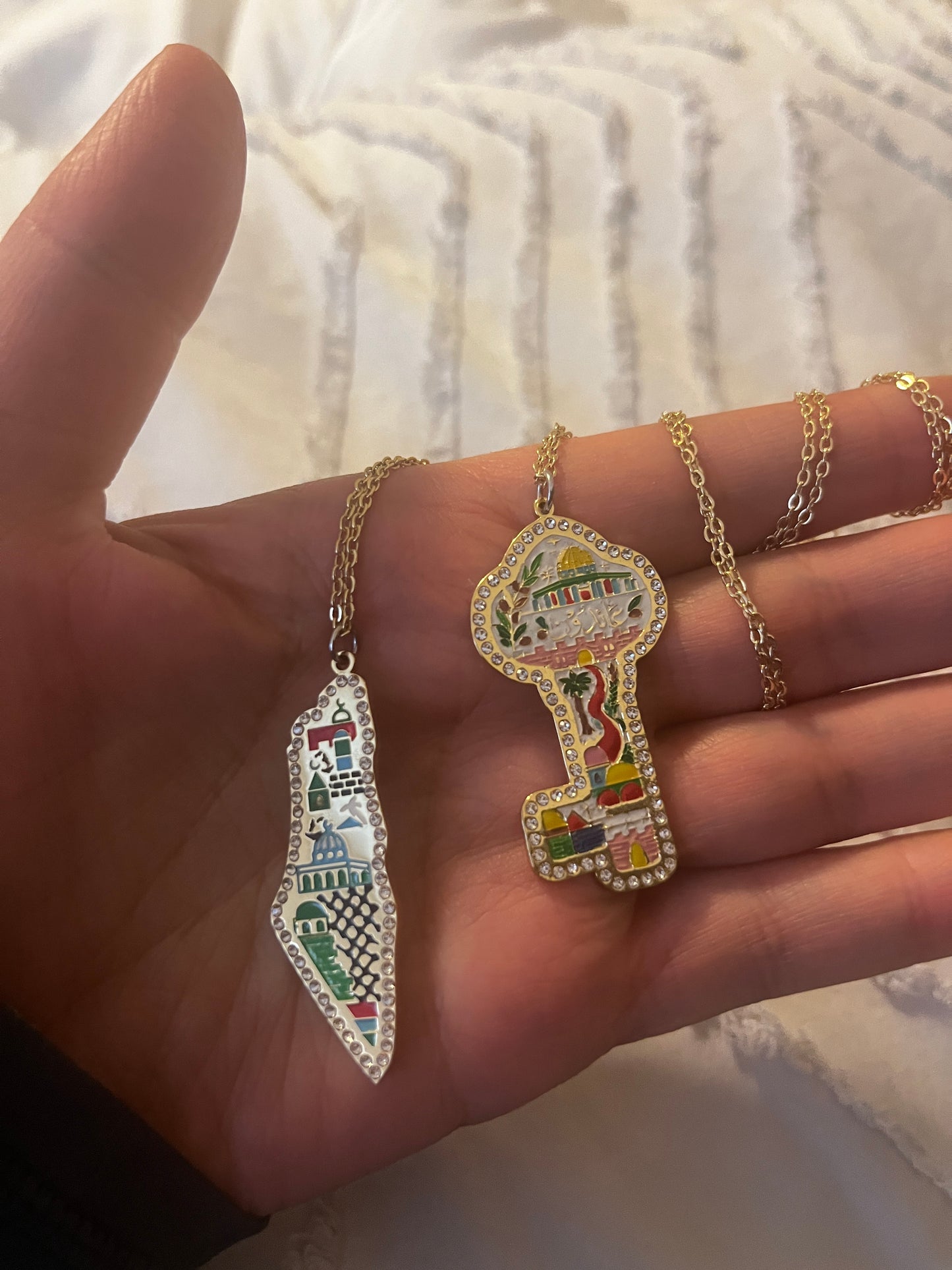 Palestine map Palestine key necklace
