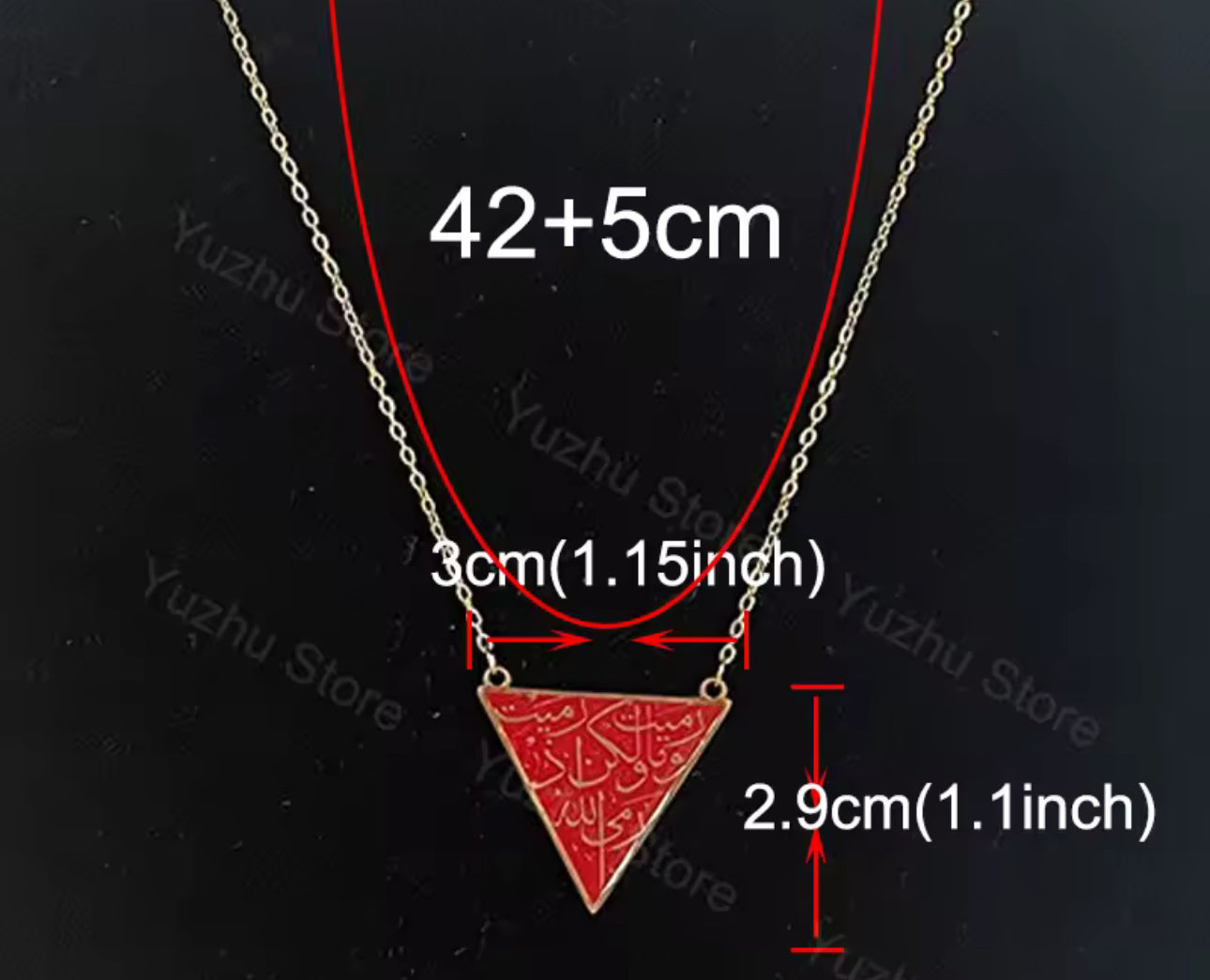 Palestinian Necklace – Red Triangle Resistance Pendant | Heritage & Freedom Jewelry