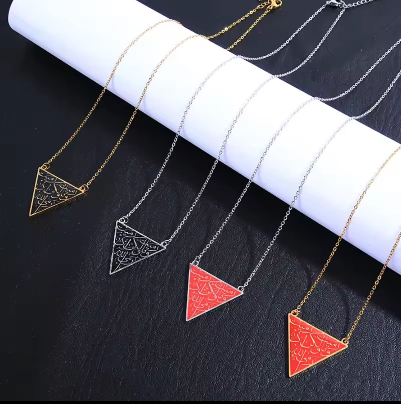 Palestinian Necklace – Red Triangle Resistance Pendant | Heritage & Freedom Jewelry