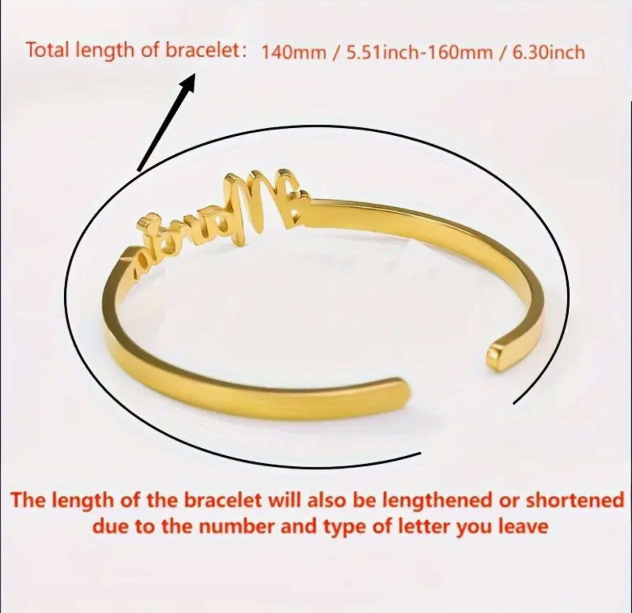 Custom name bangle bracelet