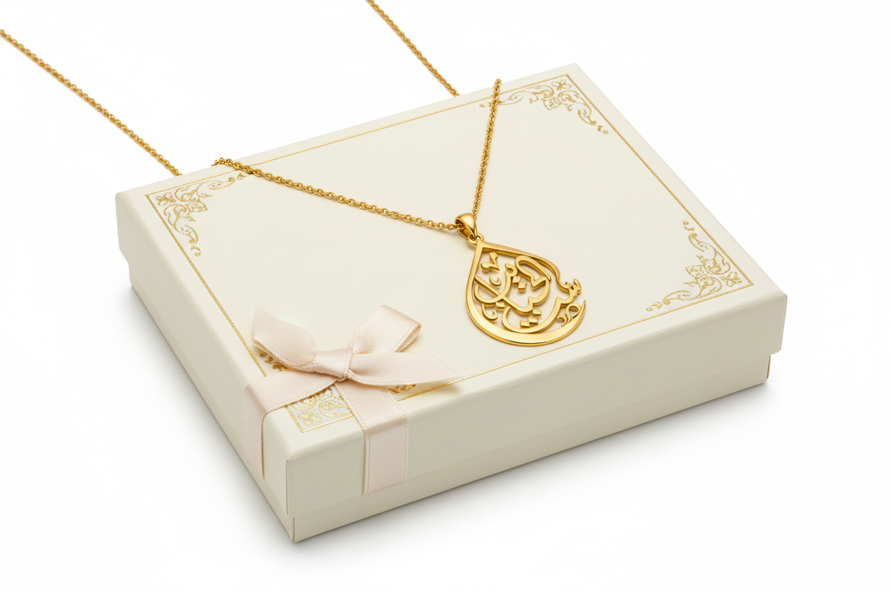 Mother The Dearest of All ست الحبايب gold pendant