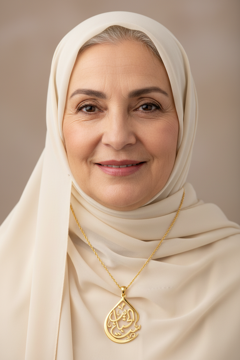 Mother The Dearest of All ست الحبايب gold pendant