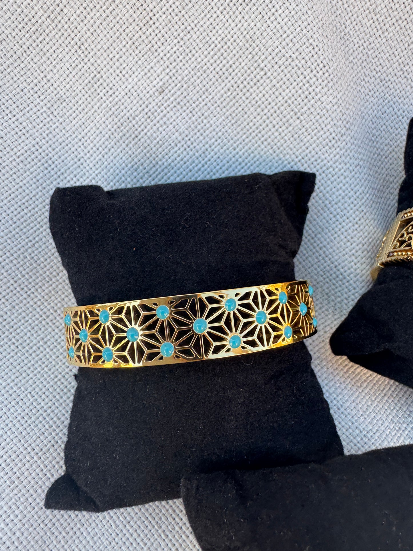 Gold turquoise stone bracelets