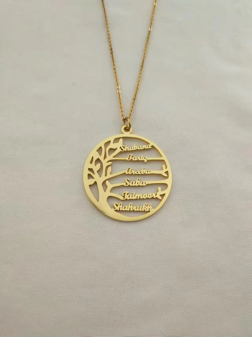 Tree of life family pendant with or without birthstones