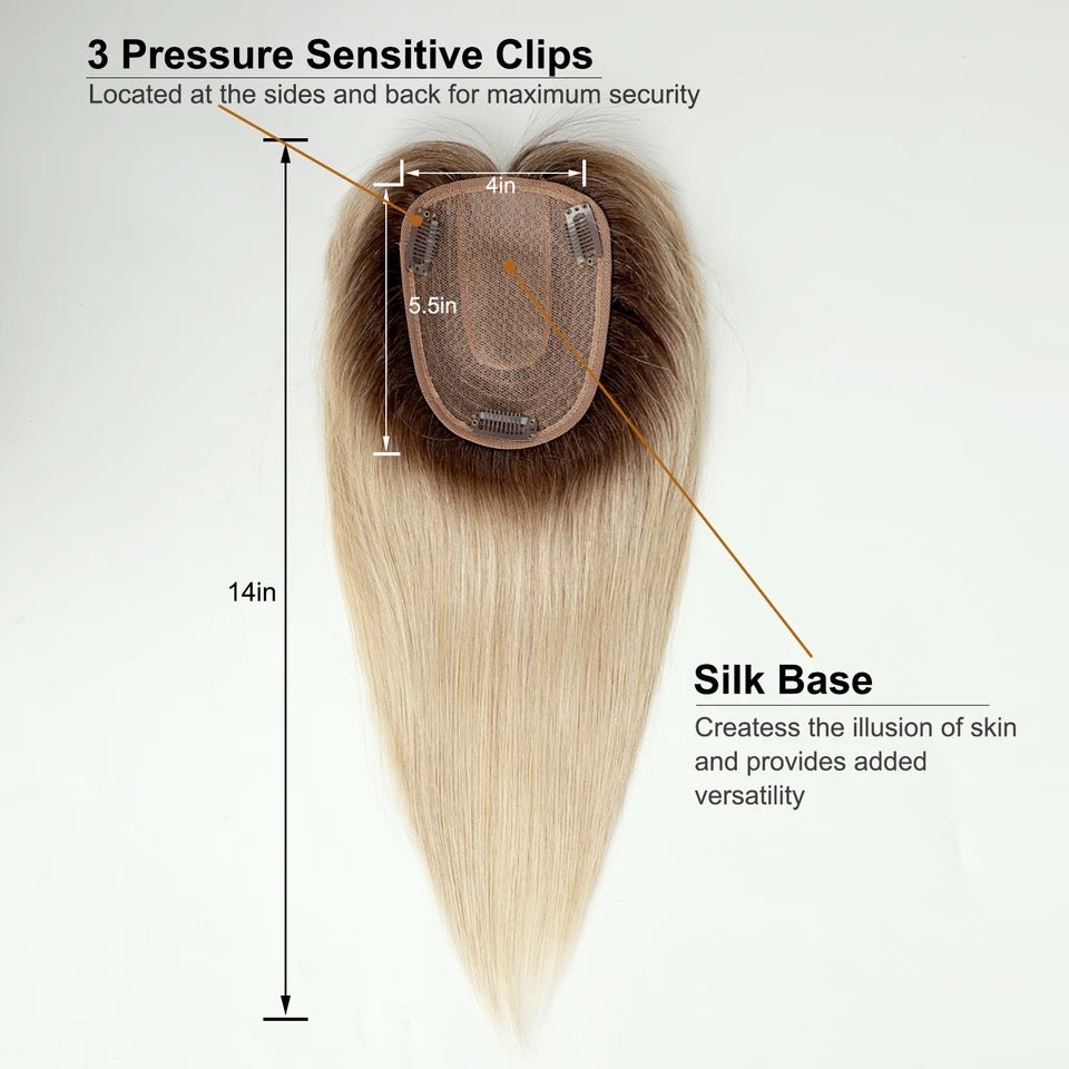 Realistic scalp blonde hair topper