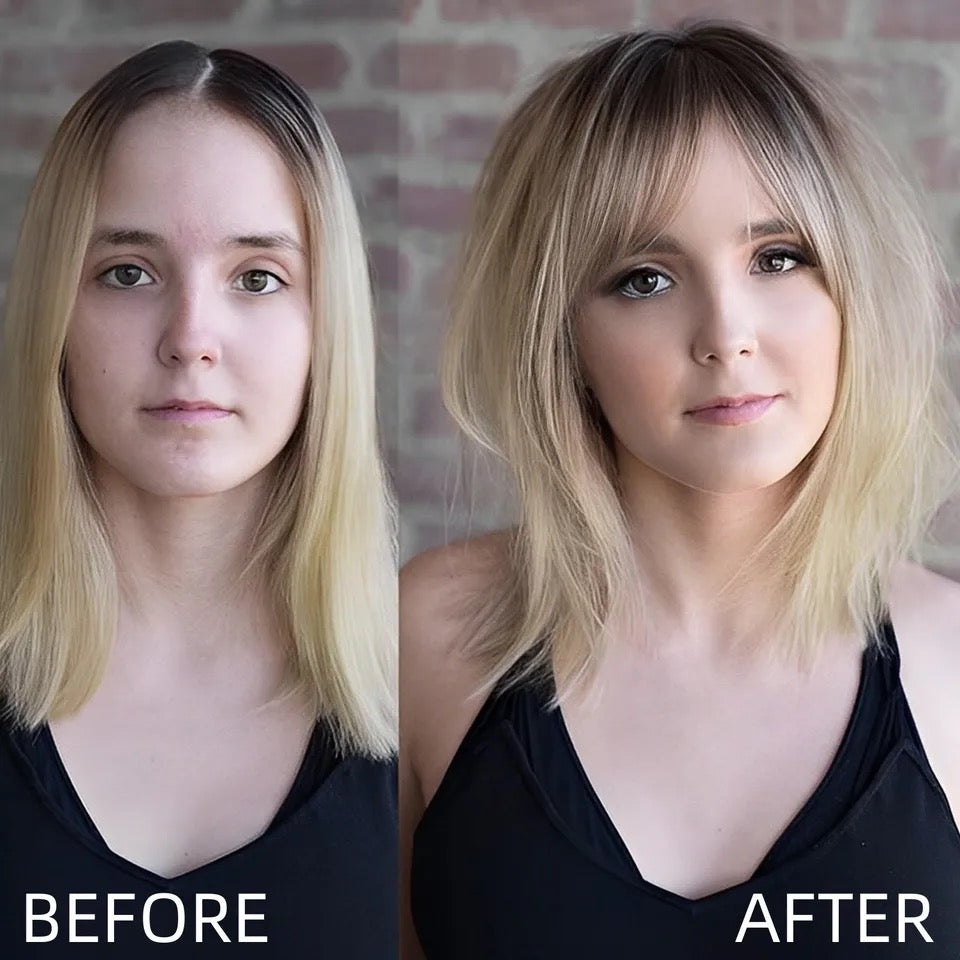 Realistic scalp blonde hair topper