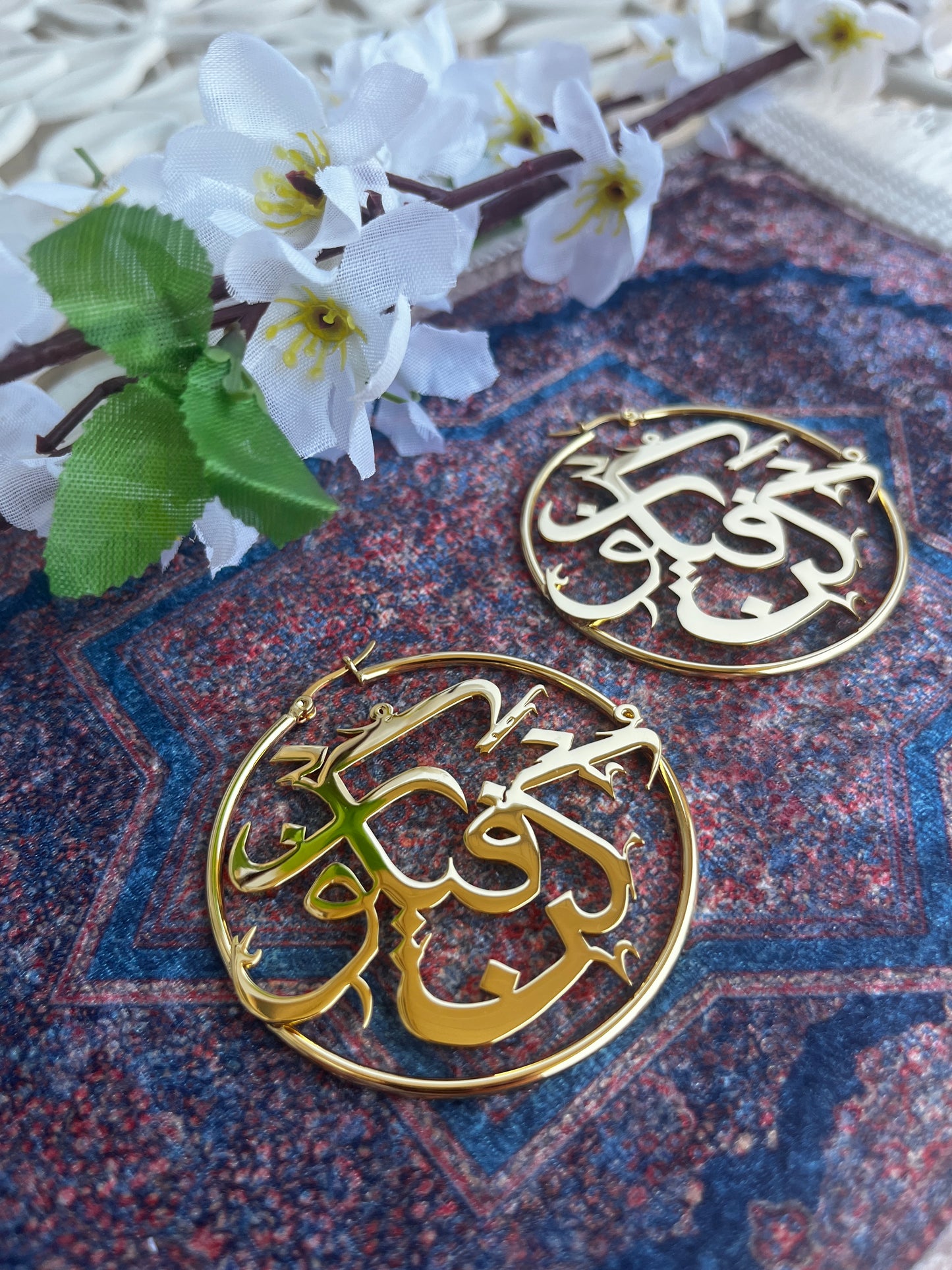 Arabic Caligraphy hoop Earrings