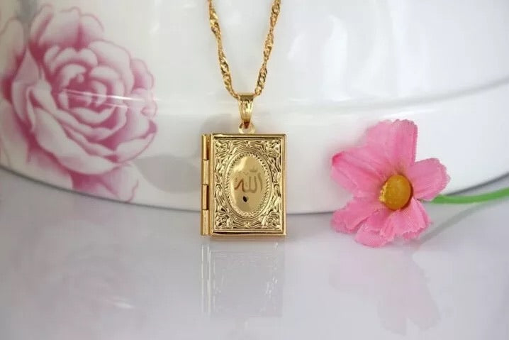 Mini book locket Allah sterling silver & gold options
