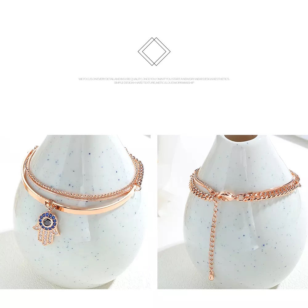 Hamza Hand braclet with crystals