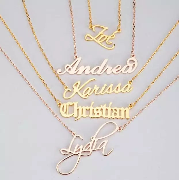 925 sterling silver name necklace in English or Arabic