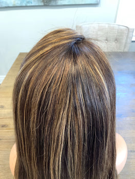 The Shannon 22 inches straight hair with caramel highlights