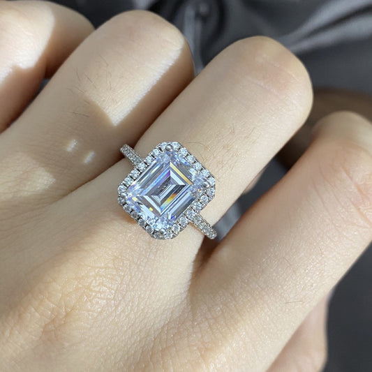 Cubic zirconia sterling silver ring