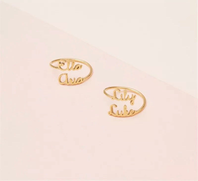 Double name ring in Arabic or English or both