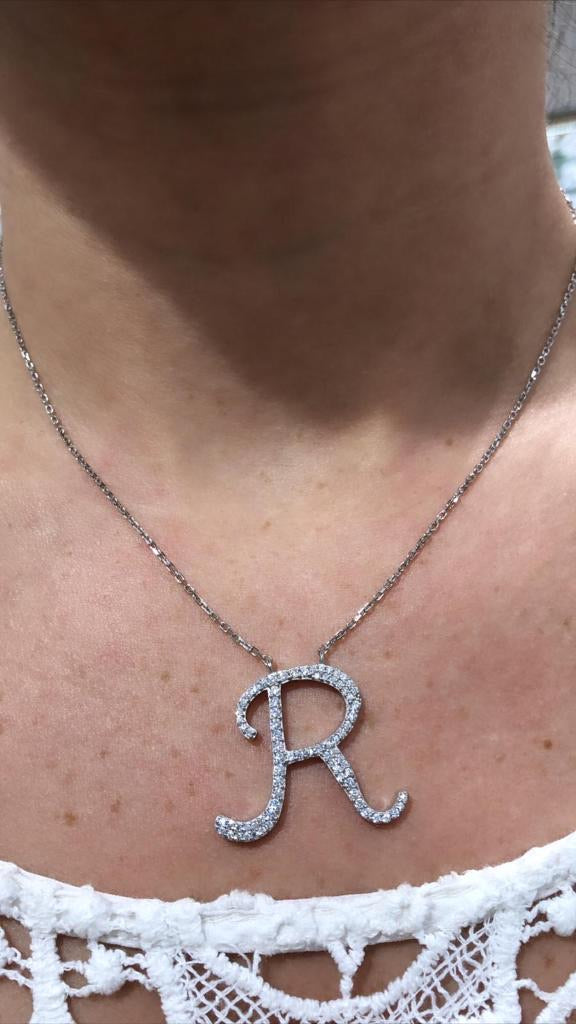 Sterling silver With crystal studded pendant with chain