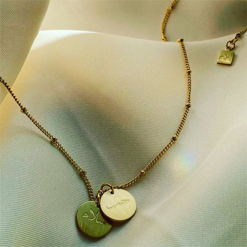 Peace & Love coin pendants