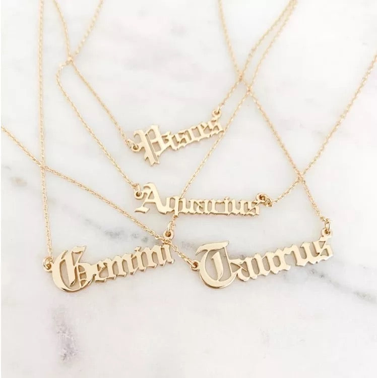 Sterling silver Zodiac horoscope necklace